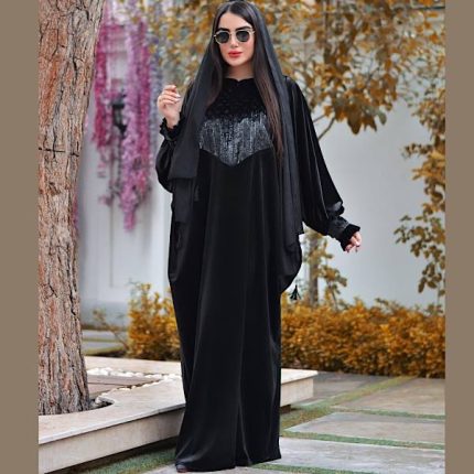 مانتو عبایی مخمل لمه دیپلمات مدل نیکو