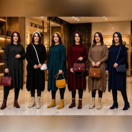 پانچ‌ بافت زنانه مدل شراره فری سایز