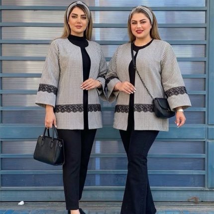 کت تک سبک پاییزی دانتل دوزی