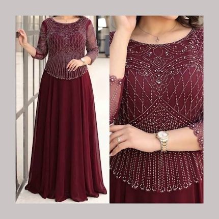 پیراهن ماکسی مجلسی حریر مدل لعیا (ویژه سایز بزرگ)